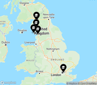 Closest campuses from University of Cumbria
