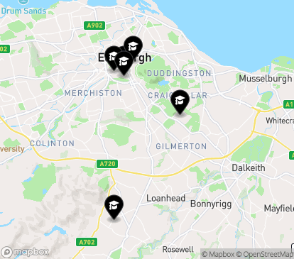 Closest campuses from University of Edinburgh