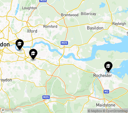 Closest campuses from University of Greenwich