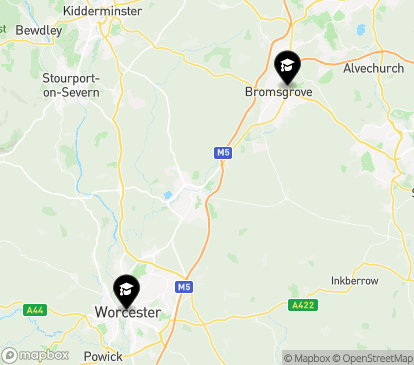 Closest campuses from Heart of Worcestershire College