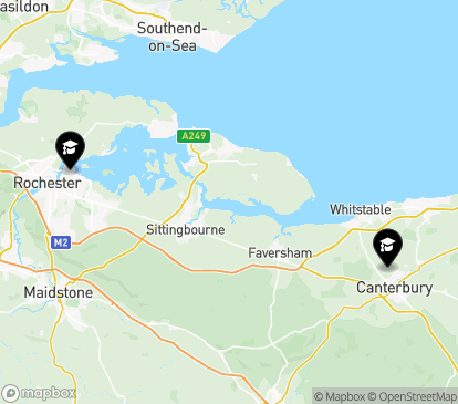 Closest campuses from University of Kent