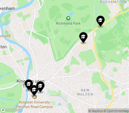 Closest campuses from Kingston University