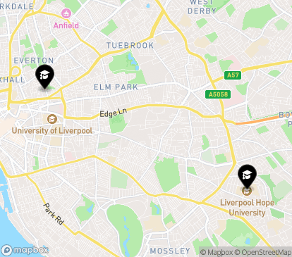 Closest campuses from Liverpool Hope University