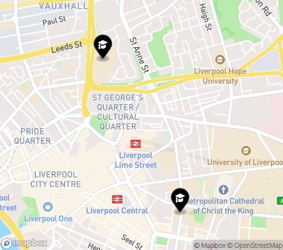 Closest campuses from Liverpool John Moores University (LJMU)