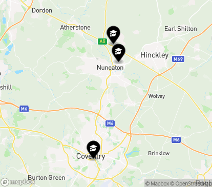 Closest campuses from North Warwickshire and South Leicestershire College