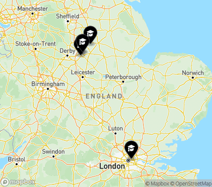 Closest campuses from Nottingham Trent University (NTU)