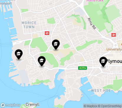 Closest campuses from City College Plymouth