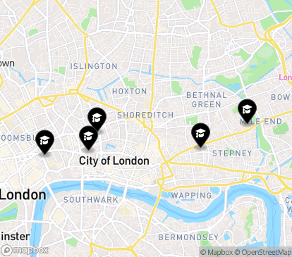 Closest campuses from Queen Mary University of London (QMUL)