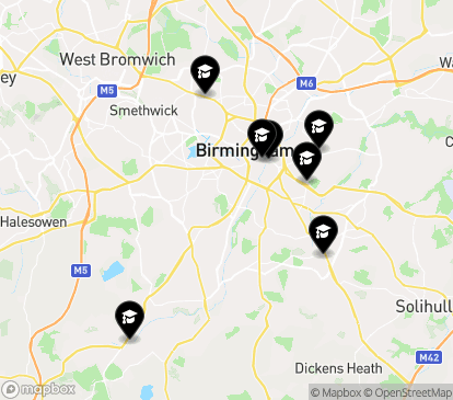 Closest campuses from South and City College Birmingham