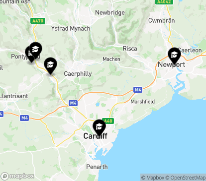 Closest campuses from University of South Wales