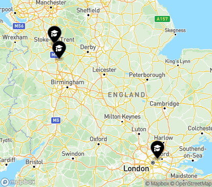 Closest campuses from University of Staffordshire
