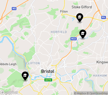 Closest campuses from UWE Bristol (University of the West of England)