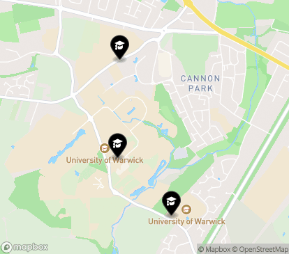 Closest campuses from University of Warwick
