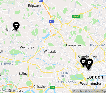 Closest campuses from University of Westminster