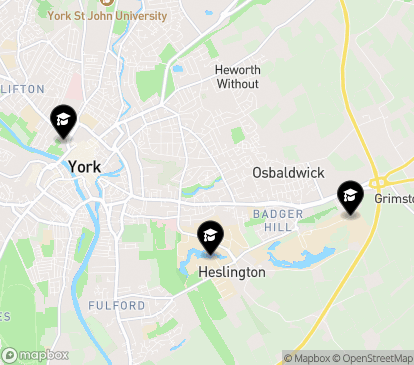 Closest campuses from University of York