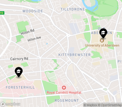 Closest campuses from University of Aberdeen