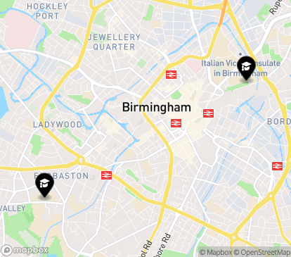 Closest campuses from Birmingham City University