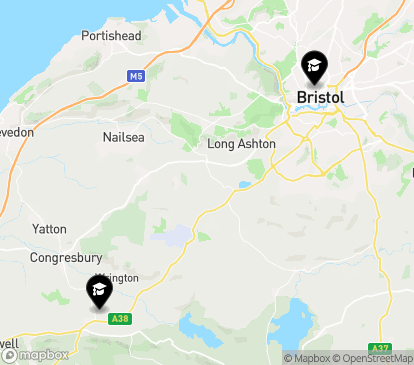 Closest campuses from University of Bristol