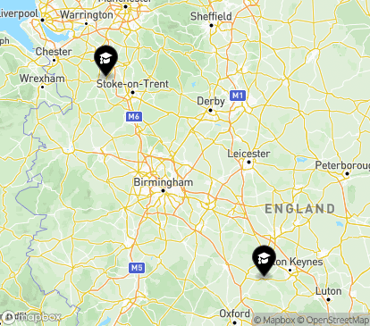 Closest campuses from University of Buckingham