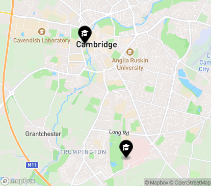 Closest campuses from University of Cambridge