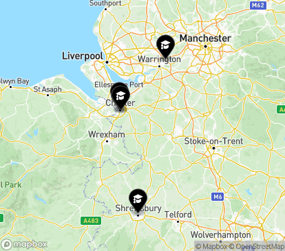 Closest campuses from University of Chester