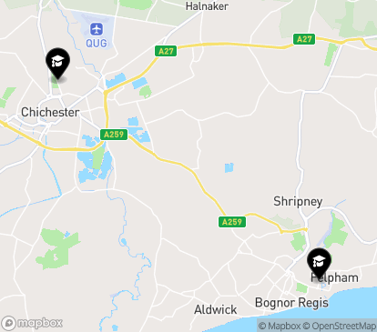 Closest campuses from University of Chichester