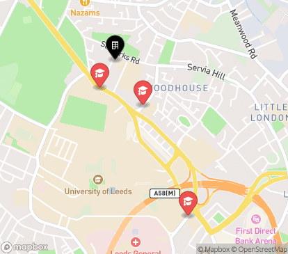Closest campuses from Woodhouse Flats