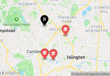 Closest campuses from iQ Tufnell House