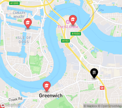 Closest campuses from The Cube - Greenwich
