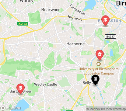 Closest campuses from Selly Oak Court