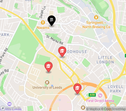 Closest campuses from Trinity Hall
