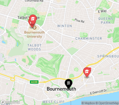 Closest campuses from St Peter's Hall