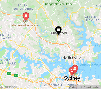Closest campuses from Iglu Chatswood