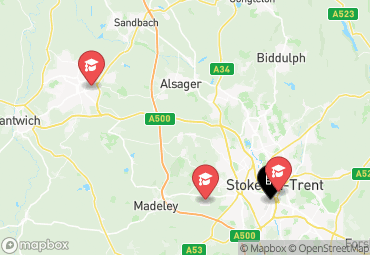Closest campuses from Stoke Student Village - Kiln House