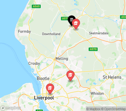 Closest campuses from Arcadia House