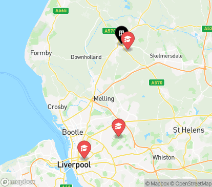 Closest campuses from Omega House