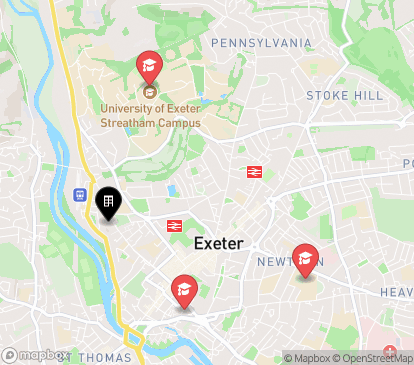 Closest campuses from Study Inn Exeter - Walnut Gardens