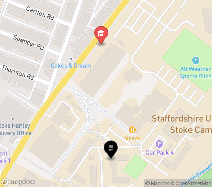 Closest campuses from Leek Road Halls - Royal Doulton Hall