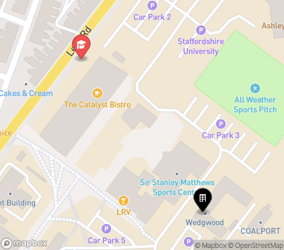 Closest campuses from Leek Road Halls - Wedgwood Hall