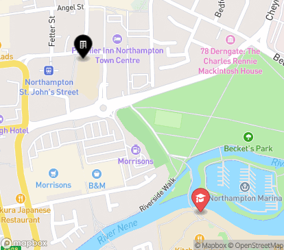 Closest campuses from Town Centre Halls - St. John's House