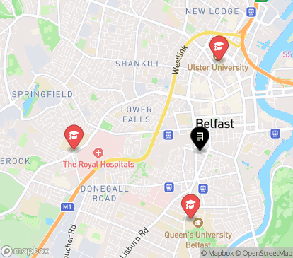 Closest campuses from Vita Student Belfast - Bruce Street