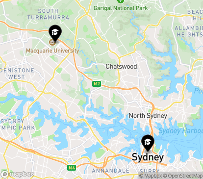 Closest campuses from Macquarie University