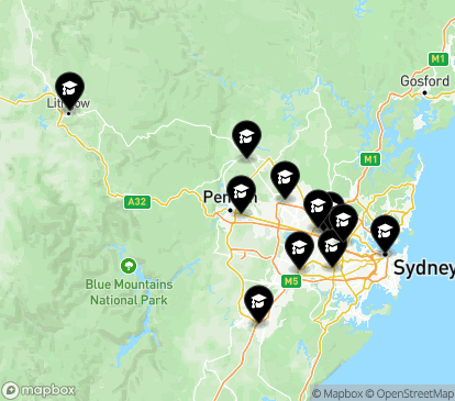 Closest campuses from Western Sydney University