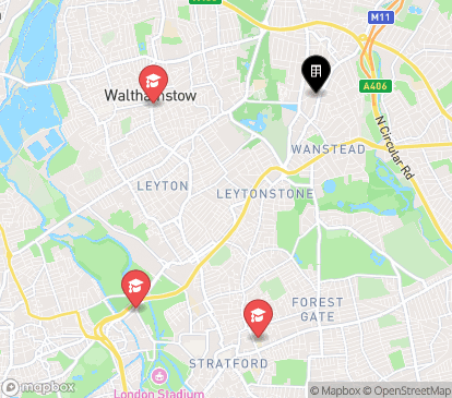 Closest campuses from urbanest Canary Wharf