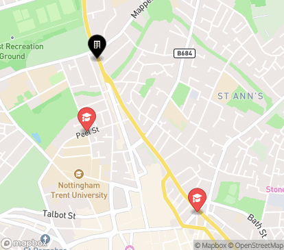 Closest campuses from 253-255 Mansfield Road