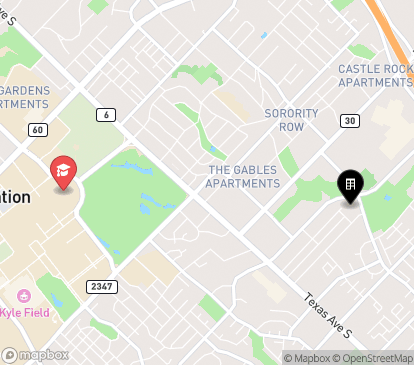 Closest campuses from The Lofts at Wolf Pen Creek