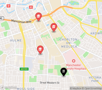 Closest campuses from Canvas Building