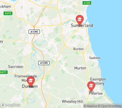 Closest campuses from Elvet Residences